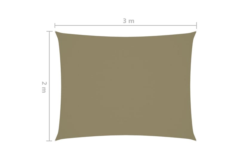 Aurinkopurje Oxford-kangas suorakaide 2x3 m beige - Aurinkopurje