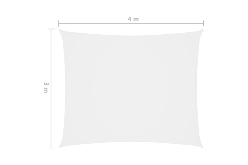 Aurinkopurje Oxford-kangas suorakaide 3x4 m valkoinen - Puutarhakalusteet - Aurinkosuoja - Aurinkopurje