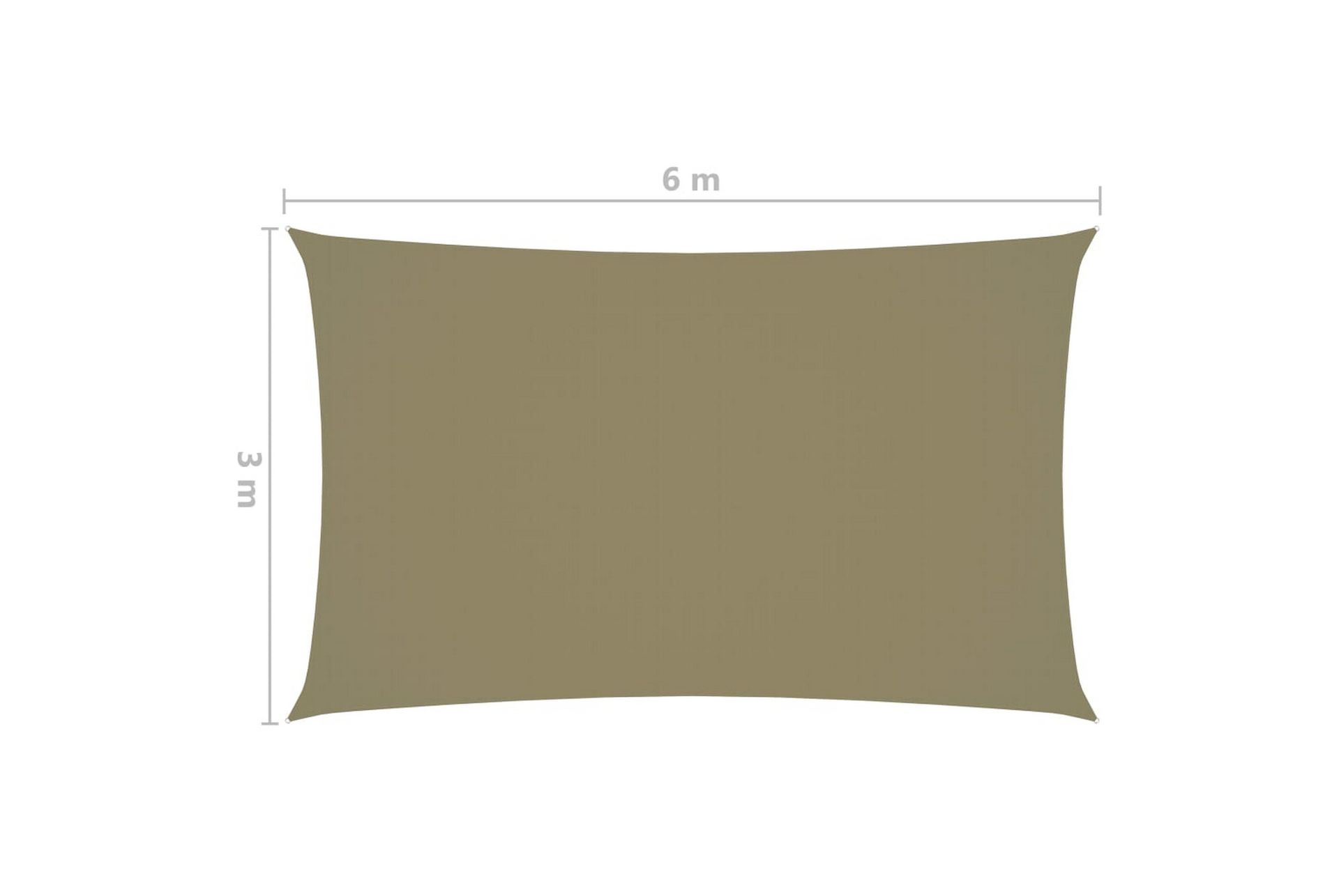 Aurinkopurje Oxford-kangas suorakaide 3x6 m beige - Puutarhakalusteet - Aurinkosuoja - Aurinkopurje