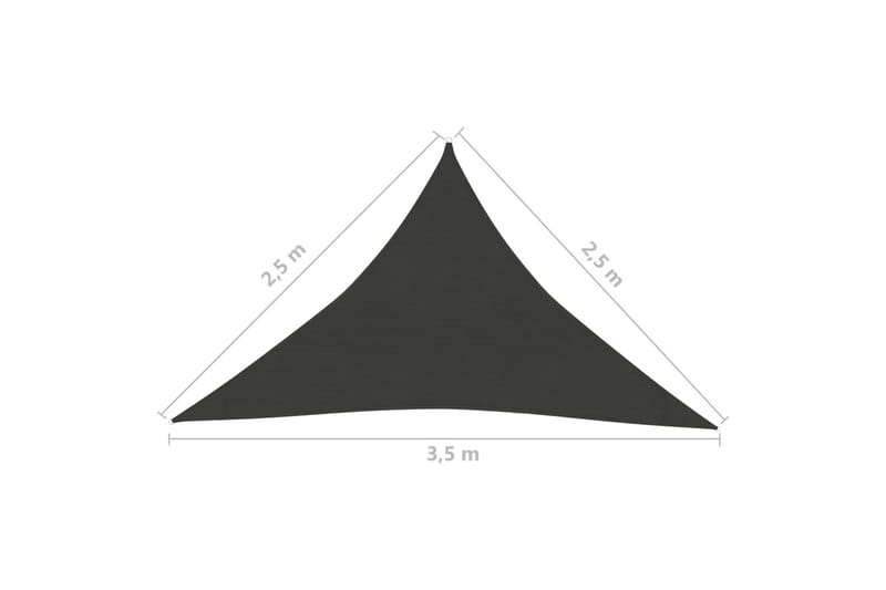 Aurinkopurje 160 g/m² antrasiitti 2,5x2,5x3,5 m HDPE - Puutarhakalusteet - Aurinkosuoja - Aurinkopurje