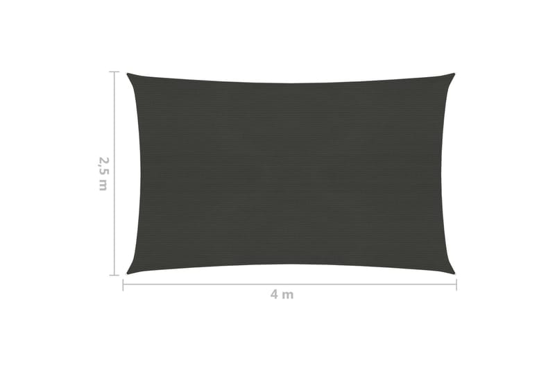 Aurinkopurje 160 g/m² antrasiitti 2,5x4 m HDPE - Antrasiitti - Puutarhakalusteet - Aurinkosuoja - Aurinkopurje