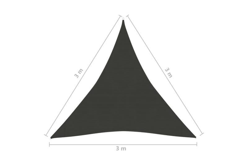 Aurinkopurje 160 g/m² antrasiitti 3x3x3 m HDPE - Antrasiitti - Aurinkopurje