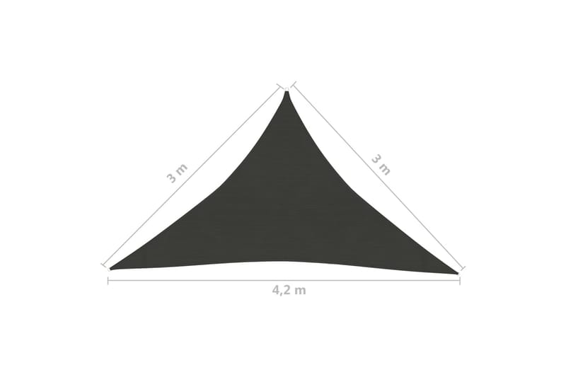 Aurinkopurje 160 g/m² antrasiitti 3x3x4,2 m HDPE - Antrasiitti - Puutarhakalusteet - Aurinkosuoja - Aurinkopurje