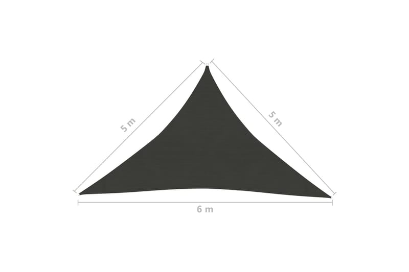 Aurinkopurje 160 g/m² antrasiitti 5x5x6 m HDPE - Antrasiitti - Puutarhakalusteet - Aurinkosuoja - Aurinkopurje