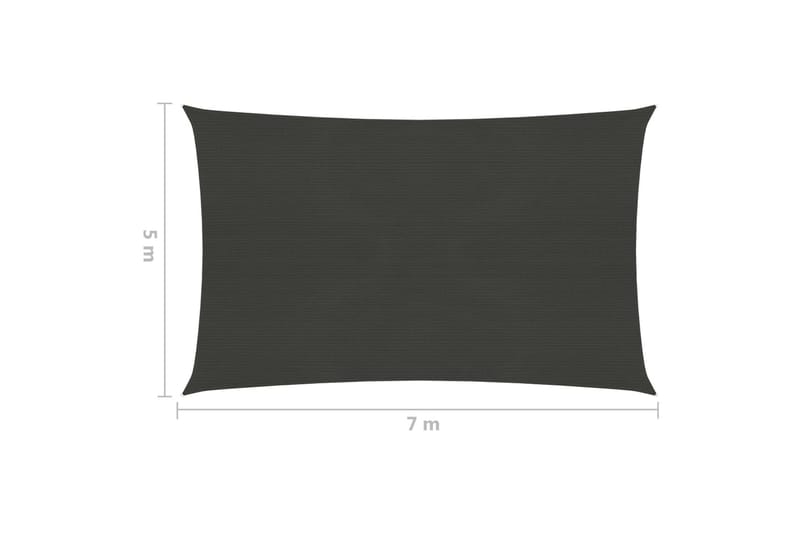 Aurinkopurje 160 g/m² antrasiitti 5x7 m HDPE - Antrasiitti - Puutarhakalusteet - Aurinkosuoja - Aurinkopurje