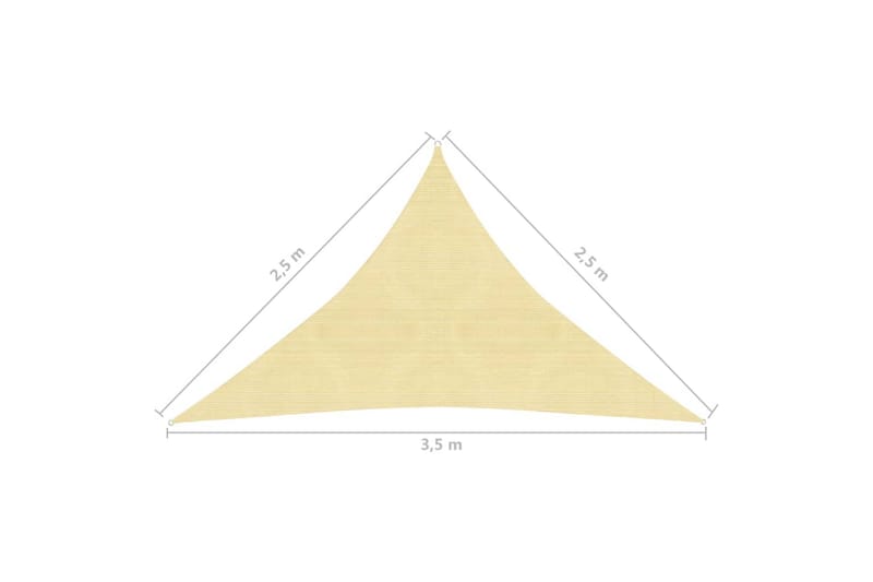Aurinkopurje 160 g/m² beige 2,5x2,5x3,5 m HDPE - Beige - Puutarhakalusteet - Aurinkosuoja - Aurinkopurje