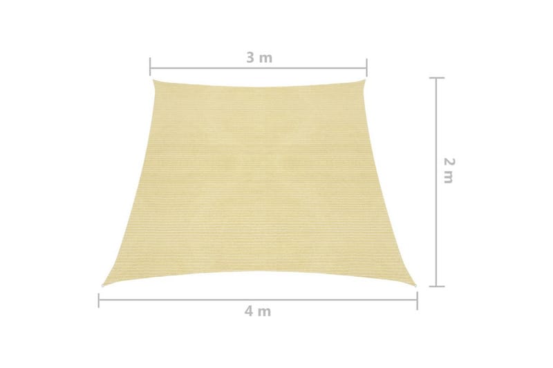 Aurinkopurje 160 g/m² beige 3/4x2 m HDPE - Beige - Puutarhakalusteet - Aurinkosuoja - Aurinkopurje