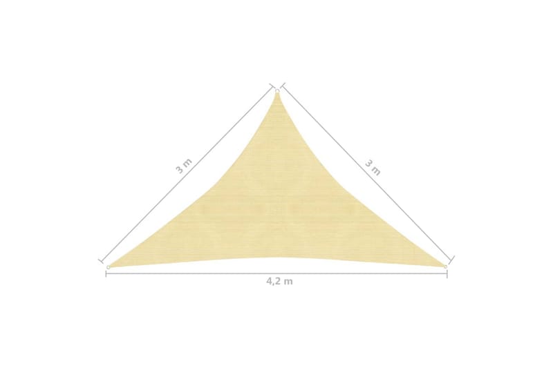 Aurinkopurje 160 g/m² beige 3x3x4,2 m HDPE - Beige - Puutarhakalusteet - Aurinkosuoja - Aurinkopurje
