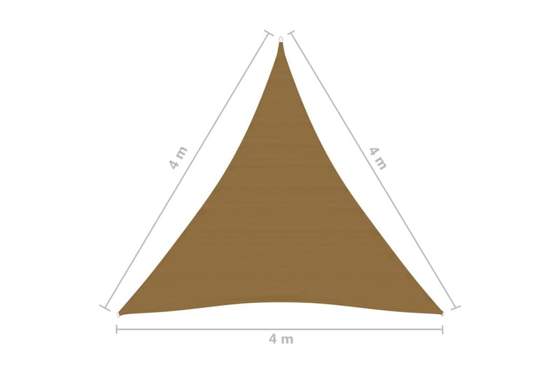 Aurinkopurje 160 g/m² harmaanruskea 4x4x4 m HDPE - Taupe - Puutarhakalusteet - Aurinkosuoja - Aurinkopurje