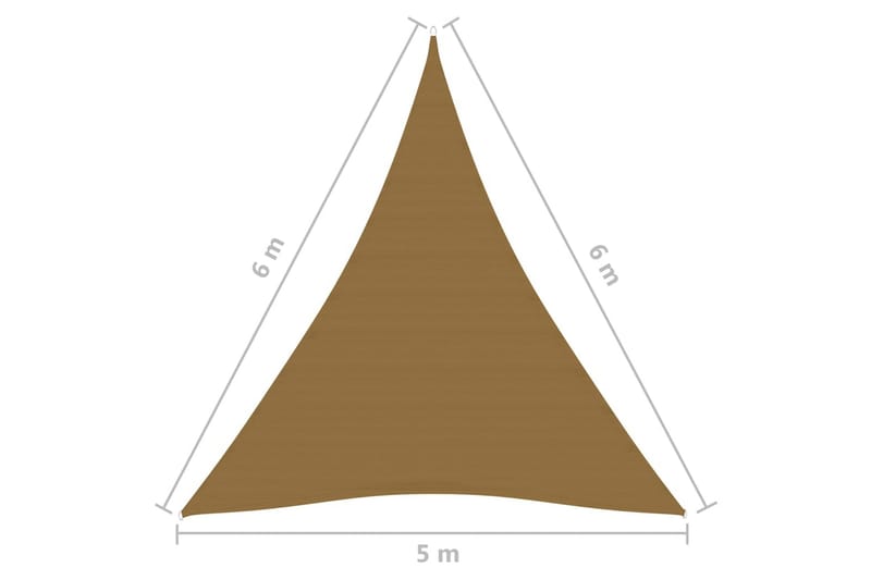 Aurinkopurje 160 g/m² harmaanruskea 5x6x6 m HDPE - Taupe - Puutarhakalusteet - Aurinkosuoja - Aurinkopurje