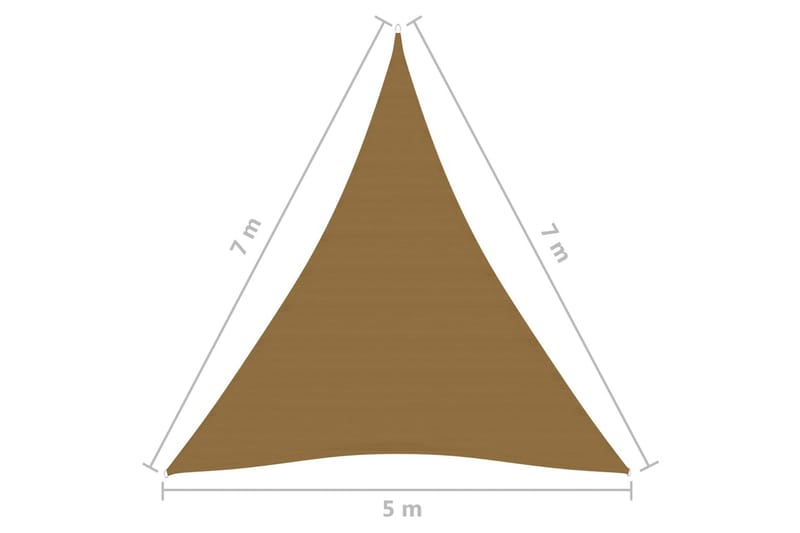 Aurinkopurje 160 g/m² harmaanruskea 5x7x7 m HDPE - Taupe - Puutarhakalusteet - Aurinkosuoja - Aurinkopurje