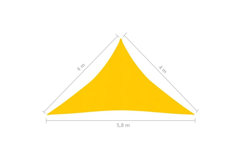 Aurinkopurje 160 g/m² keltainen 4x4x5,8 m HDPE - Keltainen - Puutarhakalusteet - Aurinkosuoja - Aurinkopurje