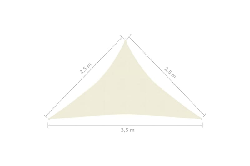 Aurinkopurje 160 g/m² kerma 2,5x2,5x3,5 m HDPE - Puutarhakalusteet - Aurinkosuoja - Aurinkopurje