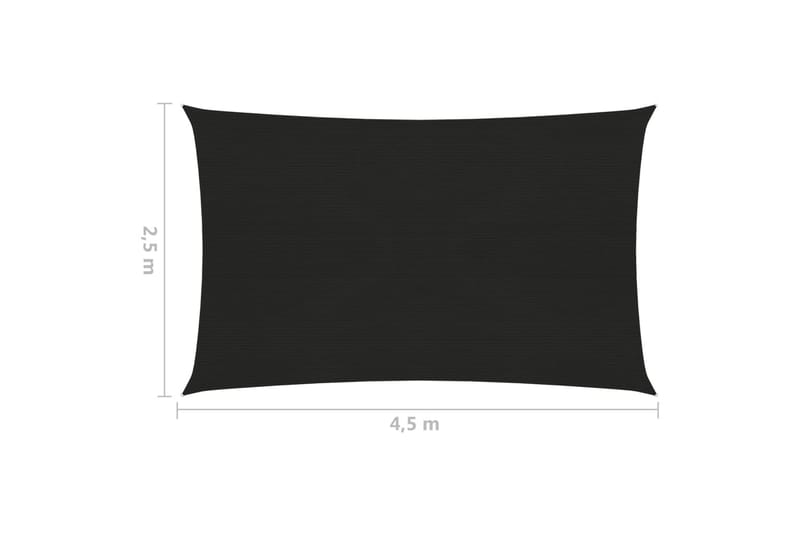 Aurinkopurje 160 g/m² musta 2,5x4,5 m HDPE - Musta - Puutarhakalusteet - Aurinkosuoja - Aurinkopurje