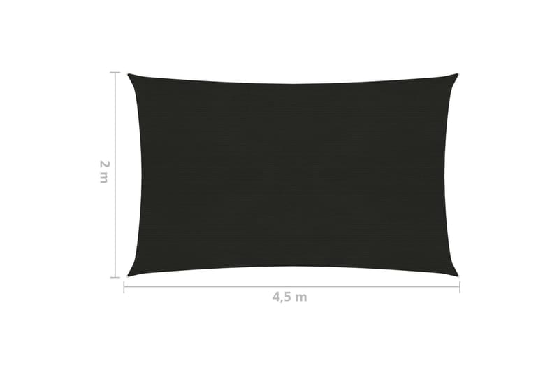 Aurinkopurje 160 g/m² musta 2x4,5 m HDPE - Musta - Puutarhakalusteet - Aurinkosuoja - Aurinkopurje