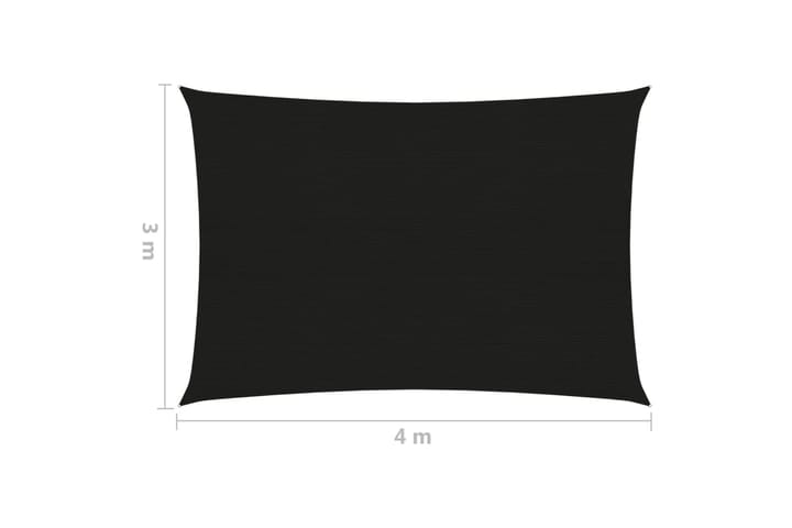 Aurinkopurje 160 g/m² musta 3x4 m HDPE - Musta - Aurinkopurje
