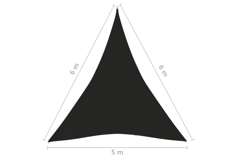 Aurinkopurje 160 g/m² musta 5x6x6 m HDPE - Musta - Puutarhakalusteet - Aurinkosuoja - Aurinkopurje