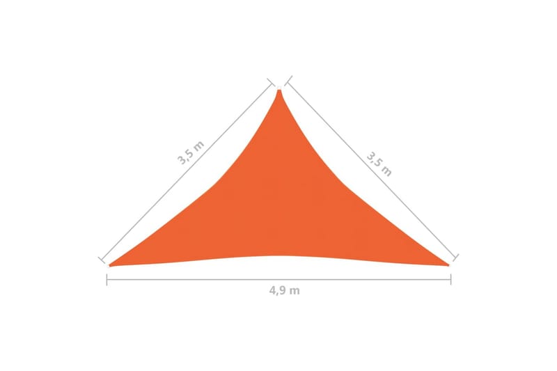 Aurinkopurje 160 g/m² oranssi 3,5x3,5x4,9 m HDPE - Oranssi - Puutarhakalusteet - Aurinkosuoja - Aurinkopurje