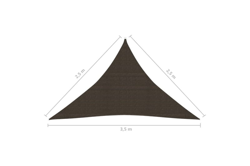 Aurinkopurje 160 g/m² ruskea 2,5x2,5x3,5 m HDPE - Ruskea - Puutarhakalusteet - Aurinkosuoja - Aurinkopurje