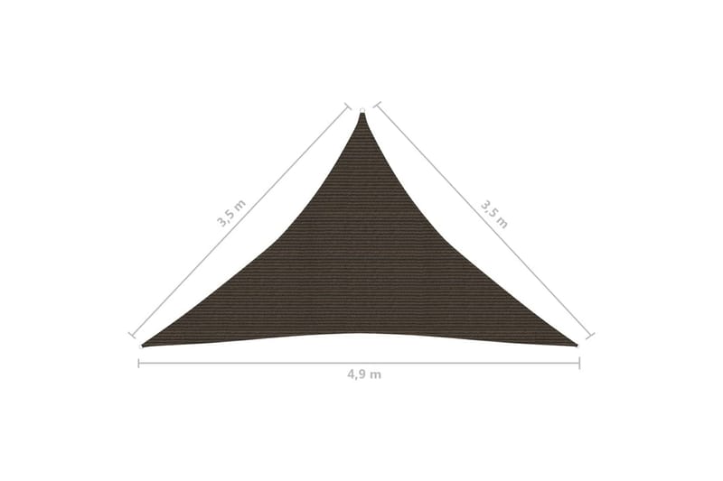 Aurinkopurje 160 g/m² ruskea 3,5x3,5x4,9 m HDPE - Ruskea - Puutarhakalusteet - Aurinkosuoja - Aurinkopurje