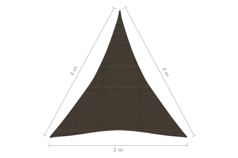 Aurinkopurje 160 g/m² ruskea 3x4x4 m HDPE - Ruskea - Puutarhakalusteet - Aurinkosuoja - Aurinkopurje