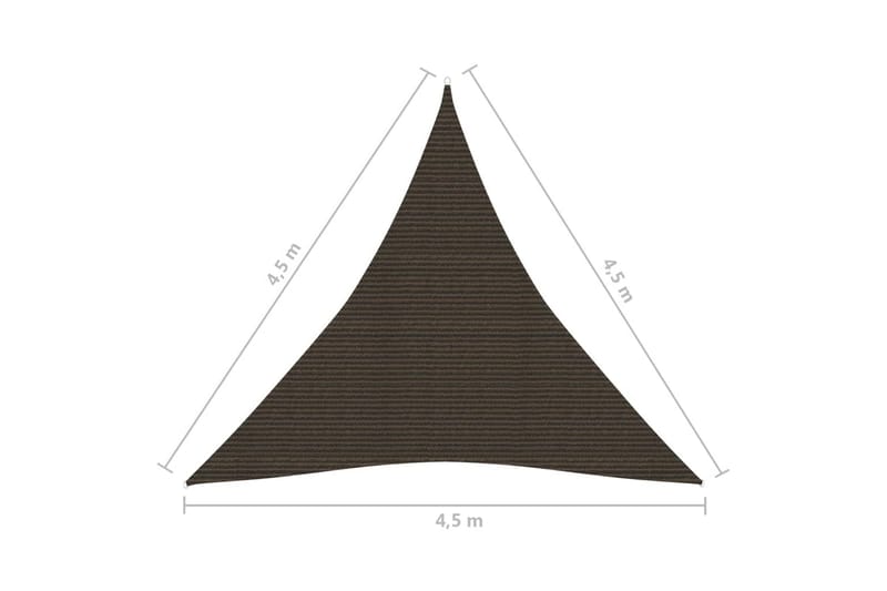 Aurinkopurje 160 g/m² ruskea 4,5x4,5x4,5 m HDPE - Ruskea - Puutarhakalusteet - Aurinkosuoja - Aurinkopurje