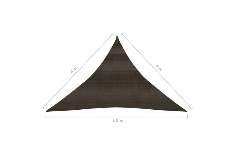 Aurinkopurje 160 g/m² ruskea 4x4x5,8 m HDPE - Ruskea - Puutarhakalusteet - Aurinkosuoja - Aurinkopurje