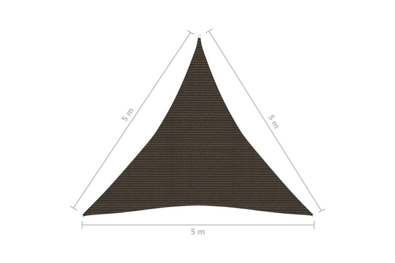 Aurinkopurje 160 g/m² ruskea 5x5x5 m HDPE - Ruskea - Puutarhakalusteet - Aurinkosuoja - Aurinkopurje