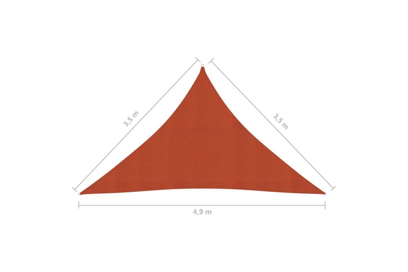 Aurinkopurje 160 g/m² terrakotta 3,5x3,5x4,9 m HDPE - Ruskea - Puutarhakalusteet - Aurinkosuoja - Aurinkopurje