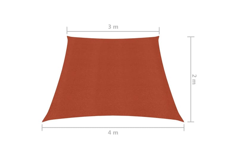 Aurinkopurje 160 g/m² terrakotta 3/4x2 m HDPE - Ruskea - Puutarhakalusteet - Aurinkosuoja - Aurinkopurje