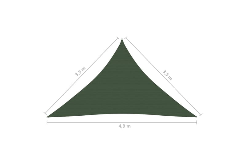 Aurinkopurje 160 g/m² tummanvihreä 3,5x3,5x4,9 m HDPE - Vihreä - Aurinkopurje