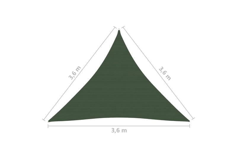 Aurinkopurje 160 g/m² tummanvihreä 3,6x3,6x3,6 m HDPE - Vihreä - Aurinkopurje