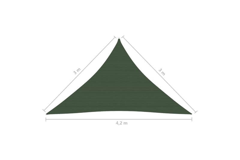 Aurinkopurje 160 g/m² tummanvihreä 3x3x4,2 m HDPE - Vihreä - Puutarhakalusteet - Aurinkosuoja - Aurinkopurje