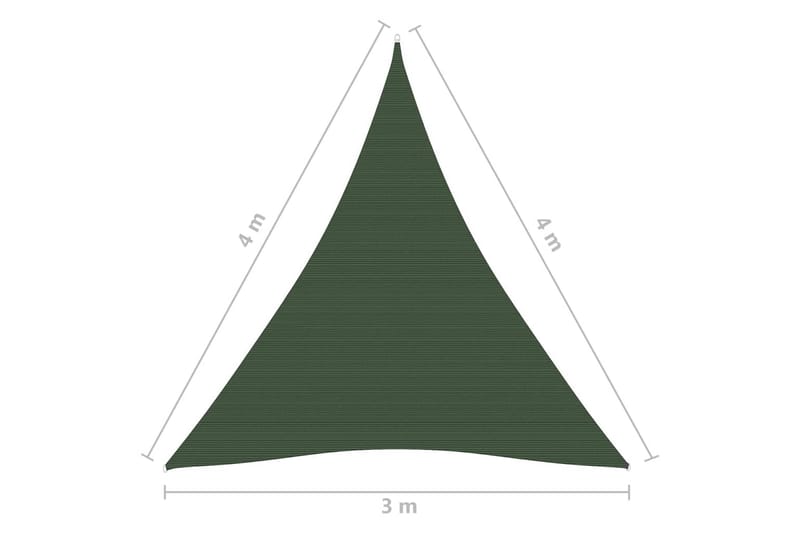 Aurinkopurje 160 g/m² tummanvihreä 3x4x4 m HDPE - Vihreä - Aurinkopurje