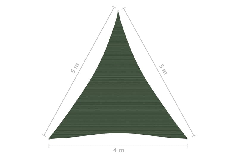Aurinkopurje 160 g/m² tummanvihreä 4x5x5 m HDPE - Vihreä - Puutarhakalusteet - Aurinkosuoja - Aurinkopurje
