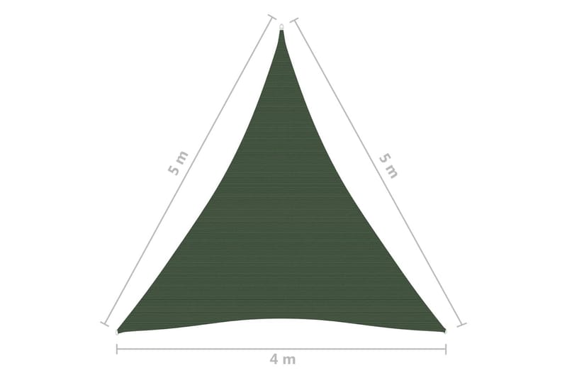 Aurinkopurje 160 g/m² tummanvihreä 4x5x5 m HDPE - Vihreä - Aurinkopurje