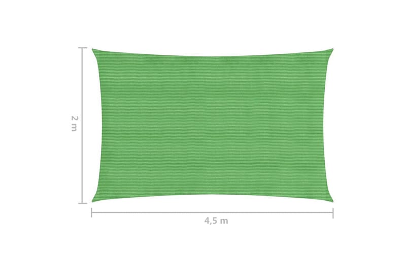 Aurinkopurje 160 g/m² vaaleanvihreä 2x4,5 m HDPE - Vihreä - Puutarhakalusteet - Aurinkosuoja - Aurinkopurje