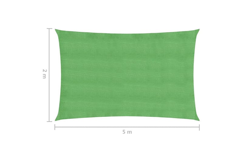 Aurinkopurje 160 g/m² vaaleanvihreä 2x5 m HDPE - Vihreä - Puutarhakalusteet - Aurinkosuoja - Aurinkopurje