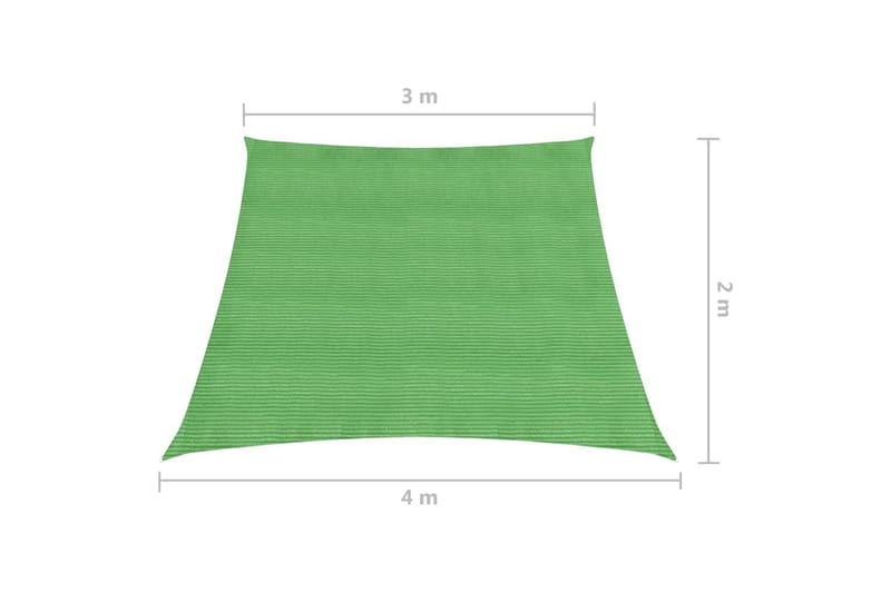 Aurinkopurje 160 g/m² vaaleanvihreä 3/4x2 m HDPE - Vihreä - Puutarhakalusteet - Aurinkosuoja - Aurinkopurje