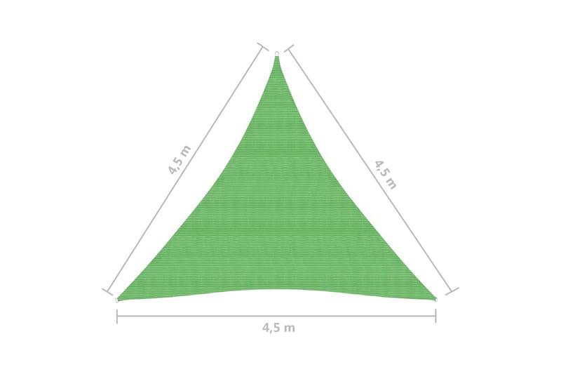 Aurinkopurje 160 g/m² vaaleanvihreä 4,5x4,5x4,5 m HDPE - Vihreä - Aurinkopurje