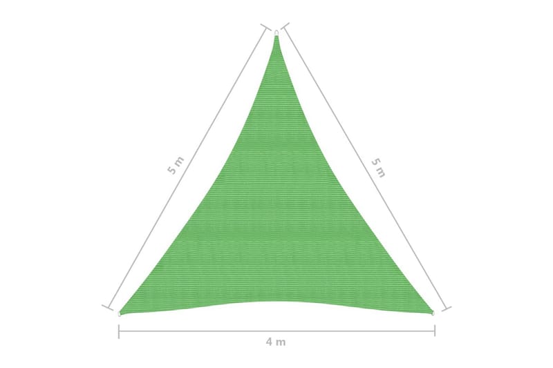 Aurinkopurje 160 g/m² vaaleanvihreä 4x5x5 m HDPE - Vihreä - Puutarhakalusteet - Aurinkosuoja - Aurinkopurje