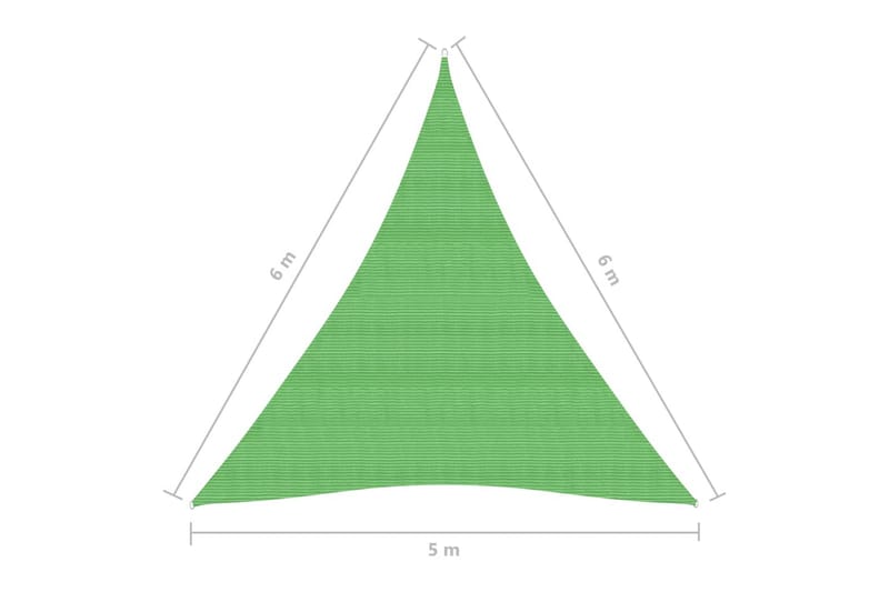 Aurinkopurje 160 g/m² vaaleanvihreä 5x6x6 m HDPE - Vihreä - Puutarhakalusteet - Aurinkosuoja - Aurinkopurje