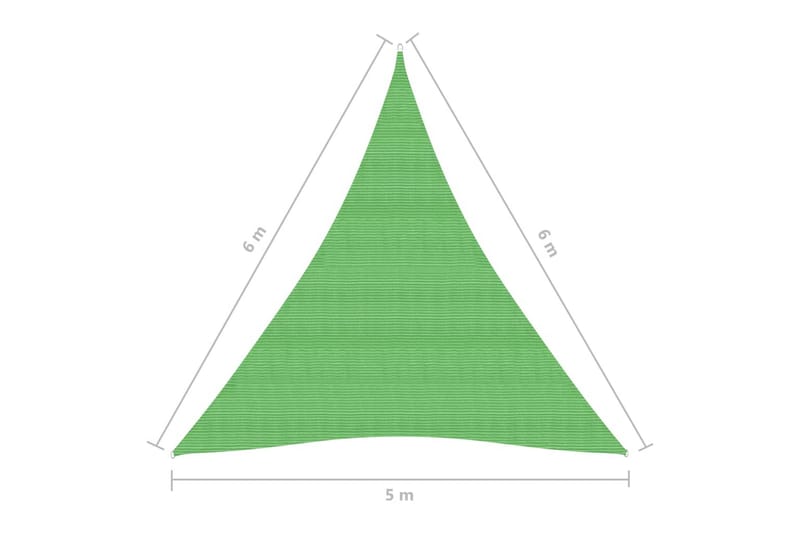 Aurinkopurje 160 g/m² vaaleanvihreä 5x6x6 m HDPE - Vihreä - Aurinkopurje