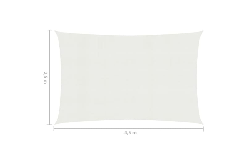 Aurinkopurje 160 g/m² valkoinen 2,5x4,5 m HDPE - Puutarhakalusteet - Aurinkosuoja - Aurinkopurje