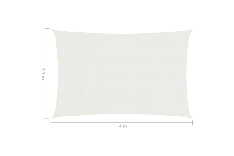 Aurinkopurje 160 g/m² valkoinen 2,5x4 m HDPE - Puutarhakalusteet - Aurinkosuoja - Aurinkopurje