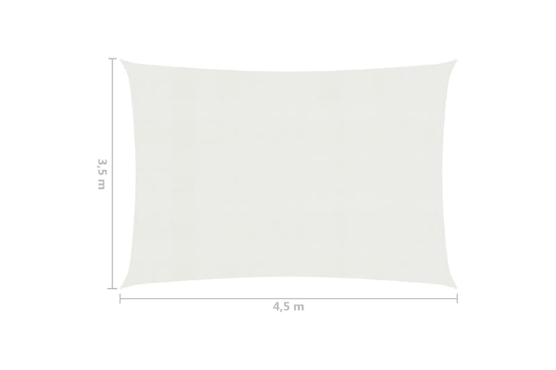 Aurinkopurje 160 g/m² valkoinen 3,5x4,5 m HDPE - Puutarhakalusteet - Aurinkosuoja - Aurinkopurje