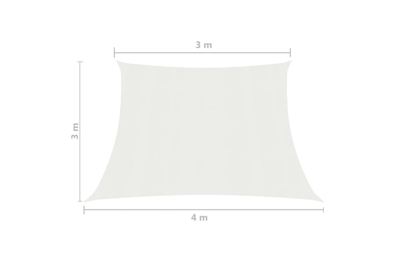 Aurinkopurje 160 g/m² valkoinen 3/4x3 m HDPE - Valkoinen - Puutarhakalusteet - Aurinkosuoja - Aurinkopurje