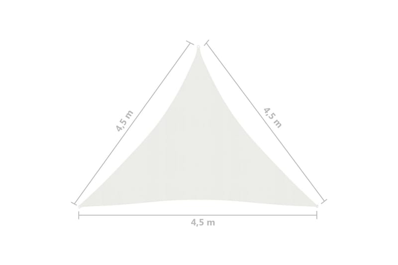 Aurinkopurje 160 g/m² valkoinen 4,5x4,5x4,5 m HDPE - Valkoinen - Puutarhakalusteet - Aurinkosuoja - Aurinkopurje