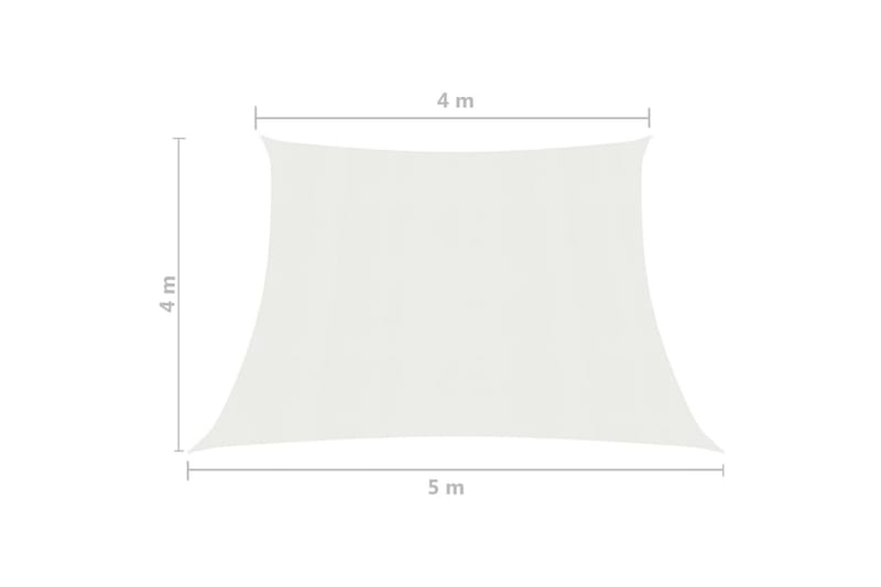 Aurinkopurje 160 g/m² valkoinen 4/5x4 m HDPE - Valkoinen - Puutarhakalusteet - Aurinkosuoja - Aurinkopurje
