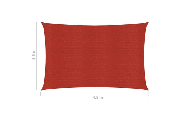 Aurinkopurje 160 g/m² punainen 3,5x4,5 m HDPE - Punainen - Aurinkopurje